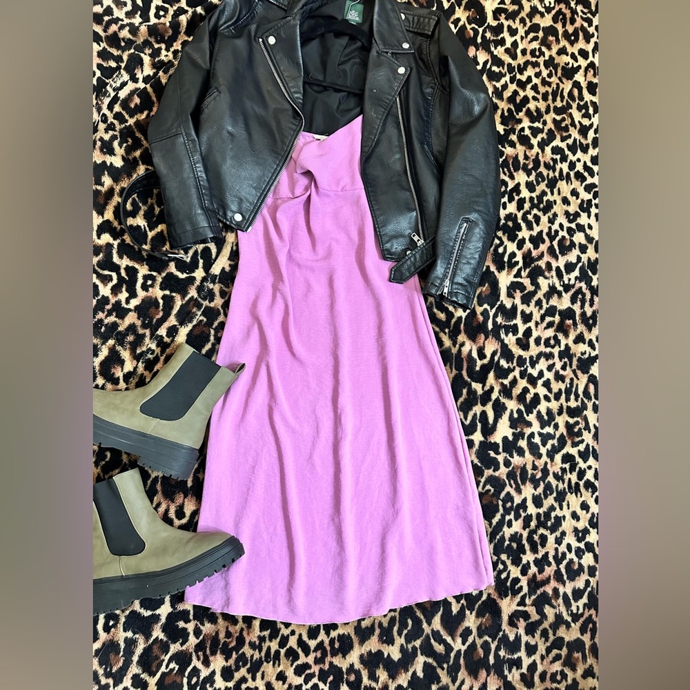 Purple midi dress